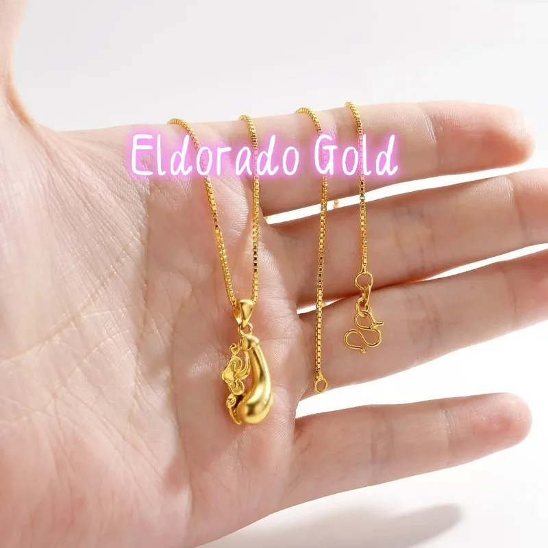 Eldorado Gold Eldorado Gold 2025 2025New AU999 Necklace Eggplant Pendant Necklace Female Clavicle Chain 24K Pure Jewelry For F
Eldorado Gold Eldorado Gold 2025 2025New AU999 Necklace Eggplant Pendant Necklace Female Clavicle Chain 24K Pure Jewelry For F