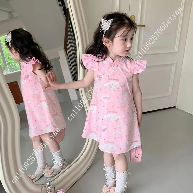 Cinnamoroll All Over Print Girls Chinese Cheongsam Style Dress Ruffle Cap Sleeve Traditional Qipao Kids Summer Sundress
Cinnamoroll All Over Print Girls Chinese Cheongsam Style Dress Ruffle Cap Sleeve Traditional Qipao Kids Summer Sundress