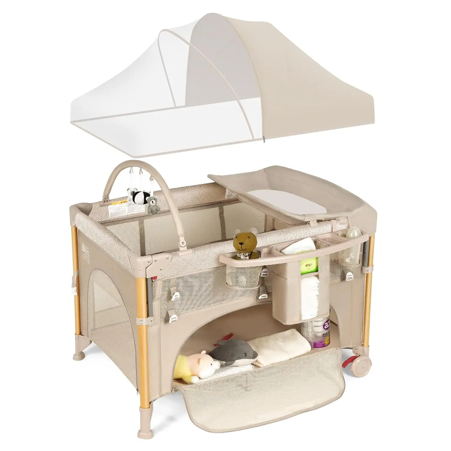 Baby Bassinet 5 in 1 Pack and Play,Baby Crib Adjustable Beside Sleeper One-Second &One-Hand Setup,Portable Playard Foldable Play
Baby Bassinet 5 in 1 Pack and Play,Baby Crib Adjustable Beside Sleeper One-Second &One-Hand Setup,Portable Playard Foldable Play