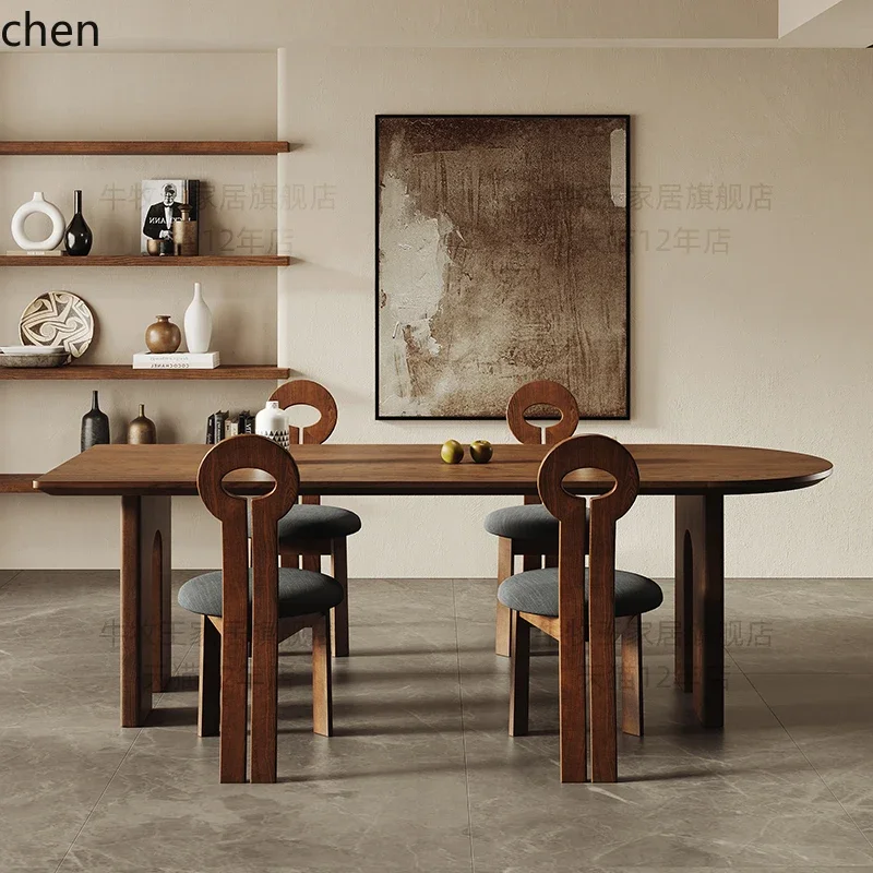 HYS simple all-solid wood dining table walnut long table wabi sandy wind ash wood rectangular log dining table
HYS simple all-solid wood dining table walnut long table wabi sandy wind ash wood rectangular log dining table