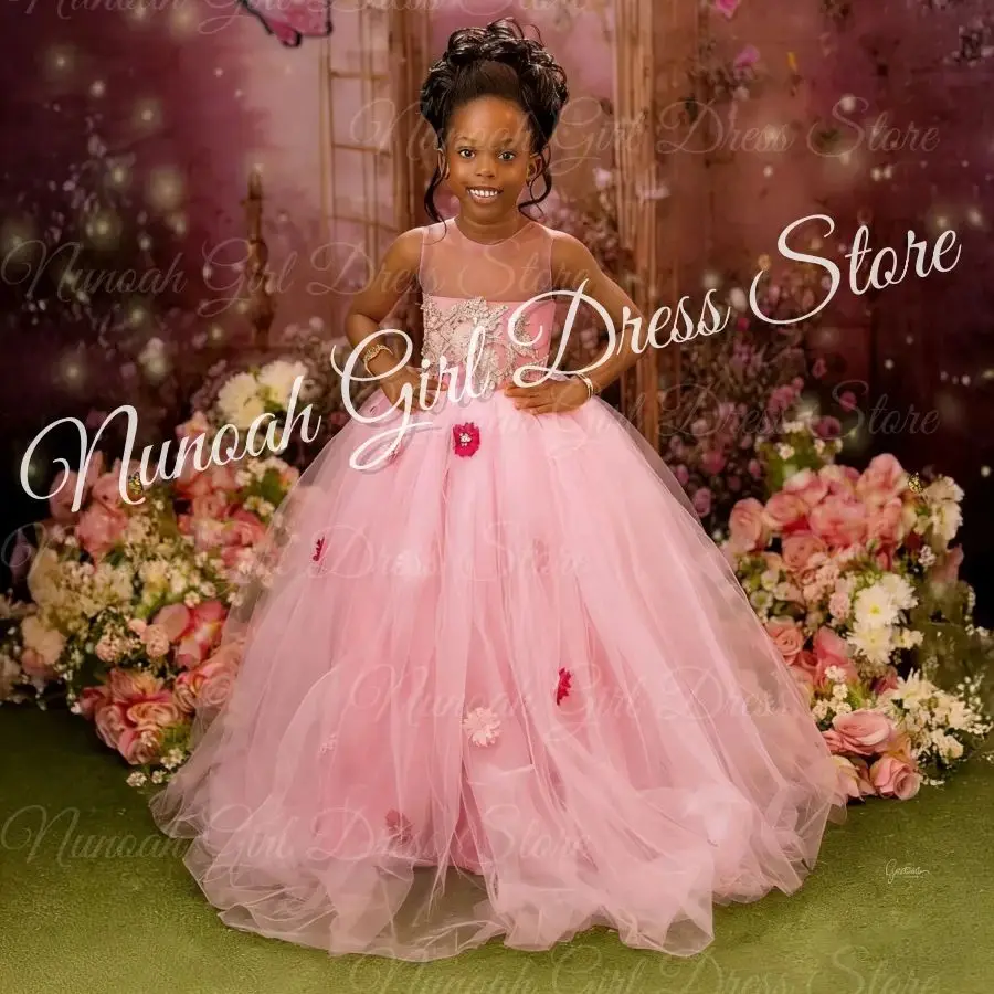 Pink Flower Girl Dresses for Wedding Lace Appliques Sleeveless Baby Girl Birthday Party Gowns First Communion Gowns Customized
Pink Flower Girl Dresses for Wedding Lace Appliques Sleeveless Baby Girl Birthday Party Gowns First Communion Gowns Customized