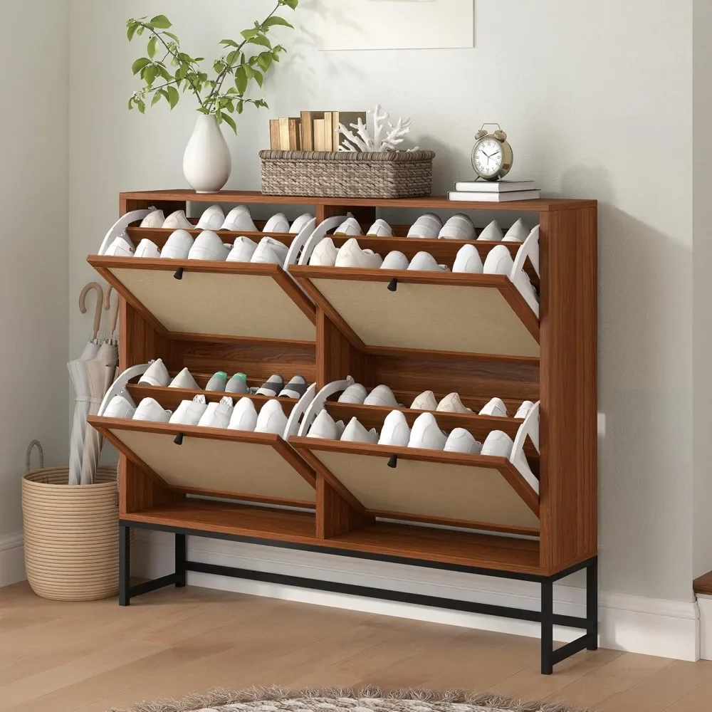 Shoe Cabinet, Shoe Storage Cabinet with 4 Flax Flip Drawers and Mental Legs,Shoe Rack Free Standing Shoe Organizer
Shoe Cabinet, Shoe Storage Cabinet with 4 Flax Flip Drawers and Mental Legs,Shoe Rack Free Standing Shoe Organizer