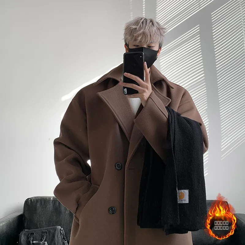 Winter Thiened Woolen Coat Men's Mid-Length Over-Knee Suit Collar Double-Row Buttoned Windbreaker Outerwear Trendy Youth Ca...
Winter Thiened Woolen Coat Men's Mid-Length Over-Knee Suit Collar Double-Row Buttoned Windbreaker Outerwear Trendy Youth Ca...