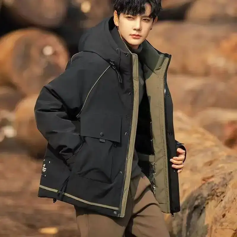 Мужская зимняя куртка-пуховик, утепленная, свободного кроя, с капюшоном, повседневная, из кожи, зеленая
Мужская зимняя куртка-пуховик, утепленная, свободного кроя, с капюшоном, повседневная, из кожи, зеленая