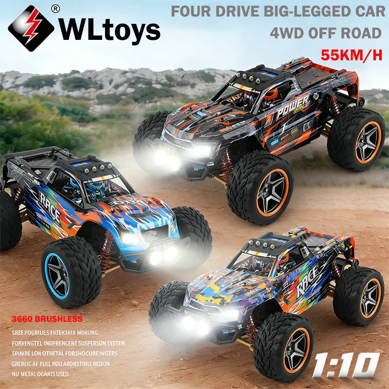 WLtoys 1/10 104016 104018 104019 High-Speed 55km/h RC Car 4WD Brushless Motor 2.4G Off-Road Racing Car Toy for Kids And Adults
WLtoys 1/10 104016 104018 104019 High-Speed 55km/h RC Car 4WD Brushless Motor 2.4G Off-Road Racing Car Toy for Kids And Adults