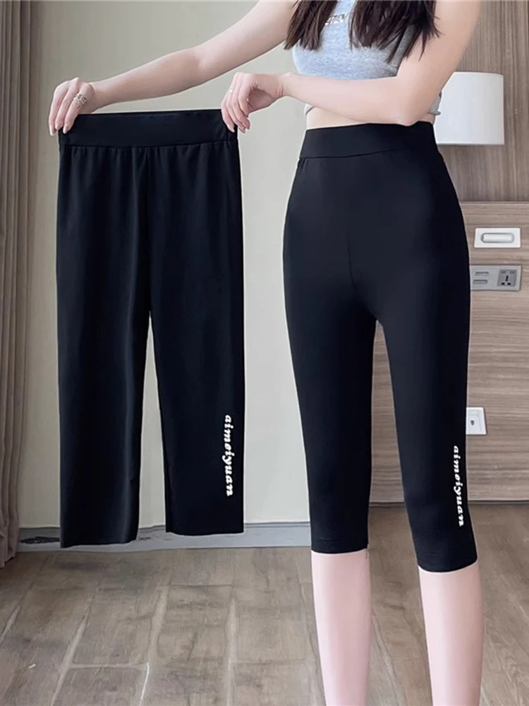 Ice Silk Seven-Foot Pants Women's Summer Thin Fitn Yoga Riding Pants ark Skin Design Se Walking Pants Casual Wear
Ice Silk Seven-Foot Pants Women's Summer Thin Fitn Yoga Riding Pants ark Skin Design Se Walking Pants Casual Wear