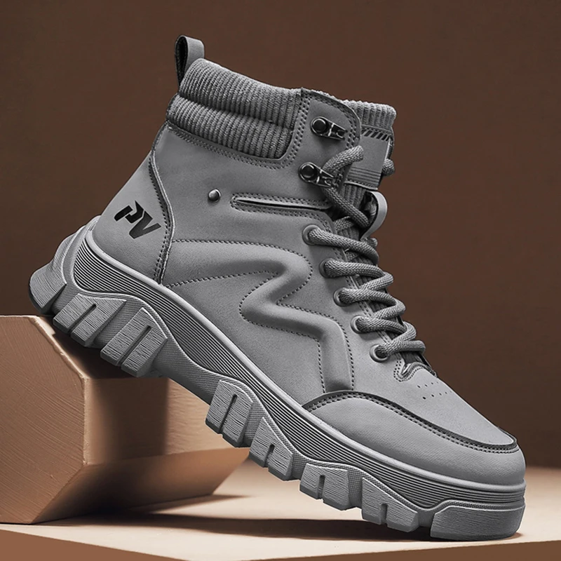Fashion Outdoor Casual Shoes Men Ankle Boots Winter No-slip High Top Male Work Shoes High Quanlity Comfortable Wakking Sneakers
Fashion Outdoor Casual Shoes Men Ankle Boots Winter No-slip High Top Male Work Shoes High Quanlity Comfortable Wakking Sneakers