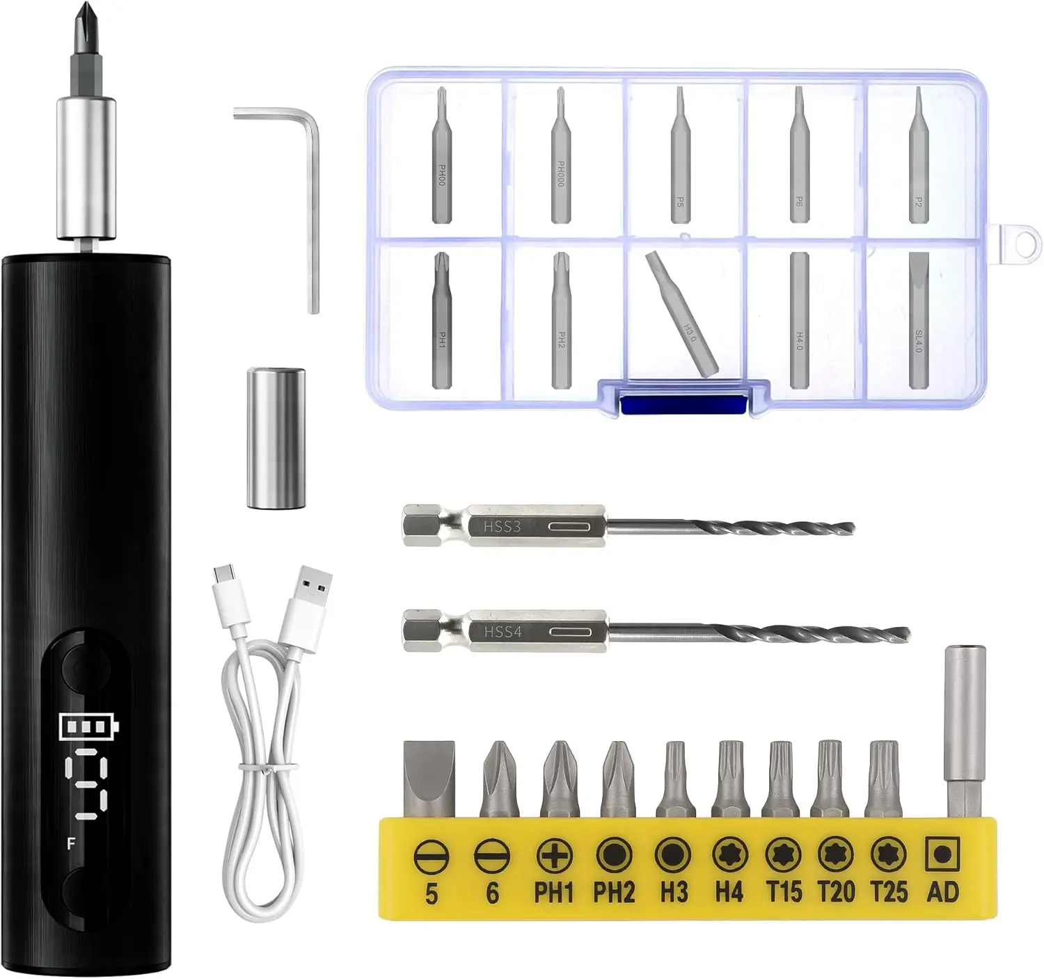 Cordless Magnetic Screwdriver Set for Electronics Repair, DIY & Home Use with Adjustable Speed
Cordless Magnetic Screwdriver Set for Electronics Repair, DIY & Home Use with Adjustable Speed