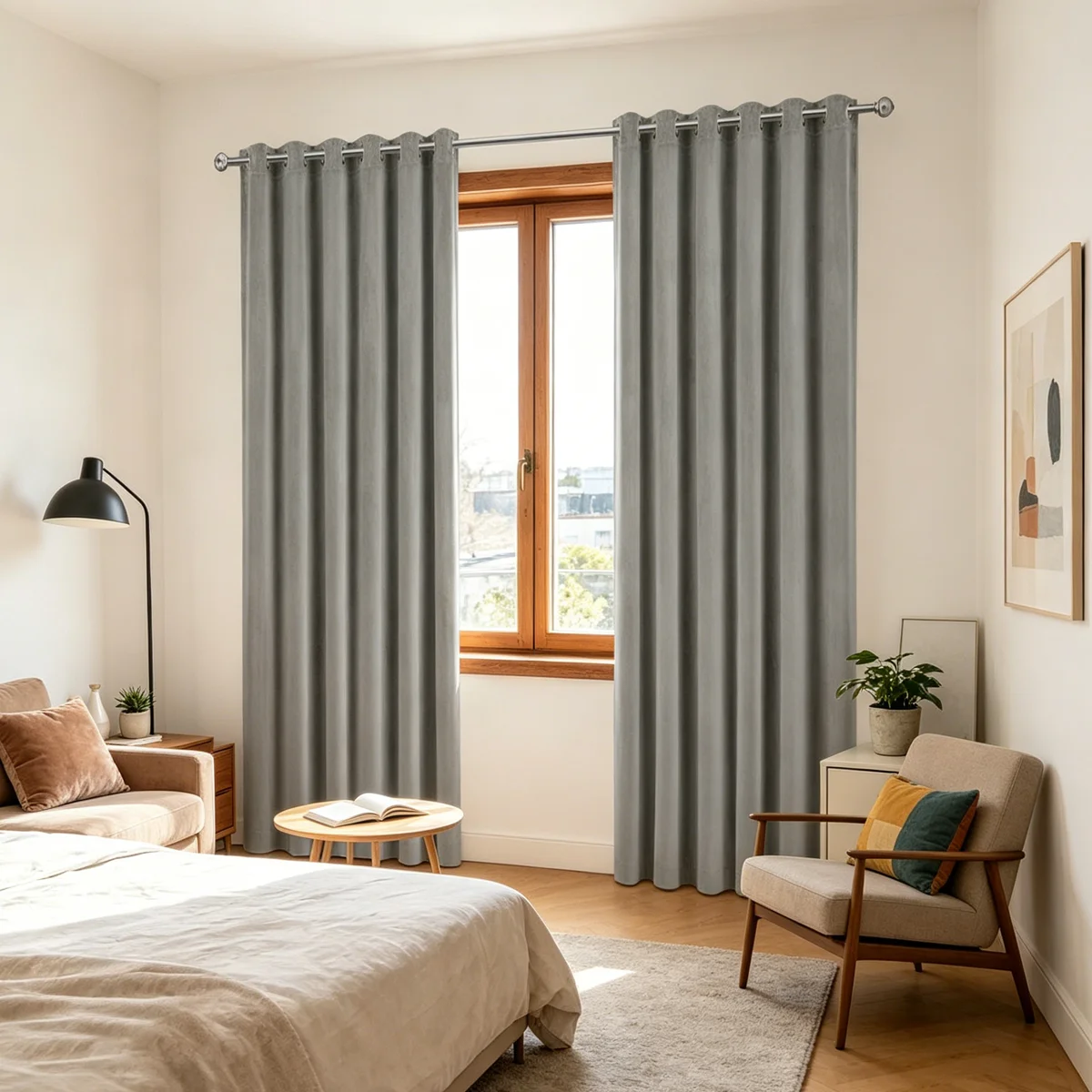 Solid Grey Velvet Room Darkening Curtains, Energy Efficient Grommet Top Curtain Panels, Privacy & Light Filtering Curtains
Solid Grey Velvet Room Darkening Curtains, Energy Efficient Grommet Top Curtain Panels, Privacy & Light Filtering Curtains