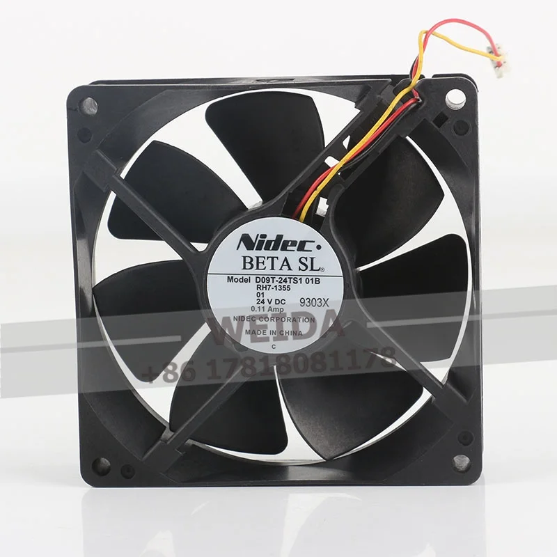 New Nidec 9CM DC 24V 0.11A AC EC 9025 Inverter Double ball bearing 90X90X25MM Three-wire D09T-24TS1 01B Cooling fan
New Nidec 9CM DC 24V 0.11A AC EC 9025 Inverter Double ball bearing 90X90X25MM Three-wire D09T-24TS1 01B Cooling fan