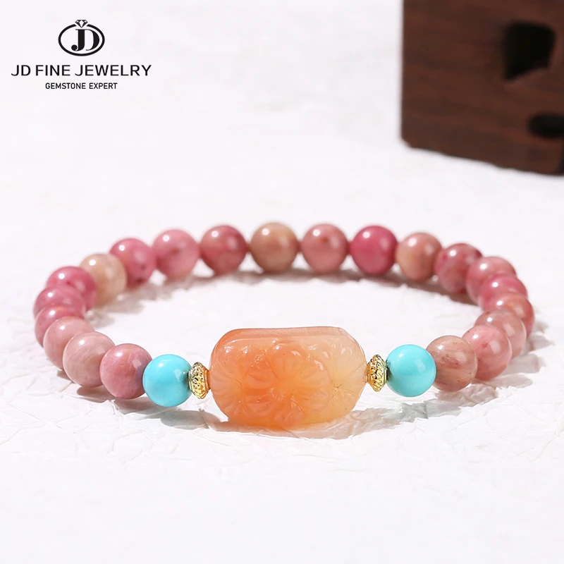 JD Natural Stone Rhodochrosite Bead Agate Carved Rectangular Bracelet Women Elegant Luxury Single Circle Yoga Energy Jewelry
JD Natural Stone Rhodochrosite Bead Agate Carved Rectangular Bracelet Women Elegant Luxury Single Circle Yoga Energy Jewelry