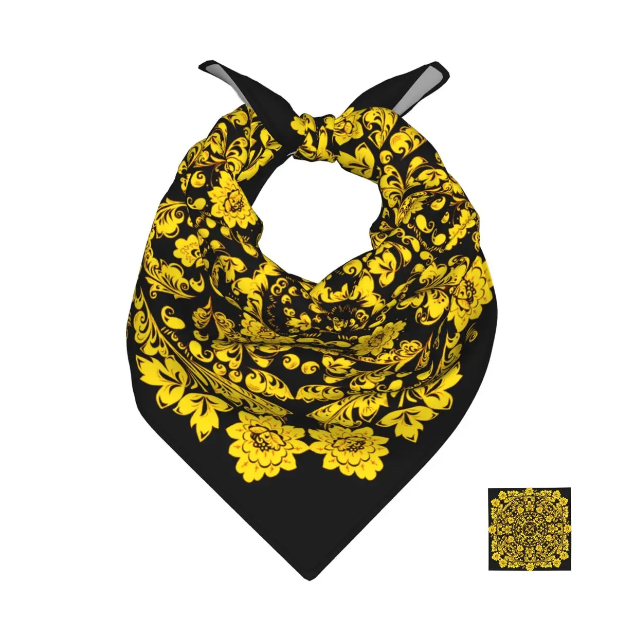 Golden Flowers Square Scarf Soft Breathable Daily Kerchief
Golden Flowers Square Scarf Soft Breathable Daily Kerchief