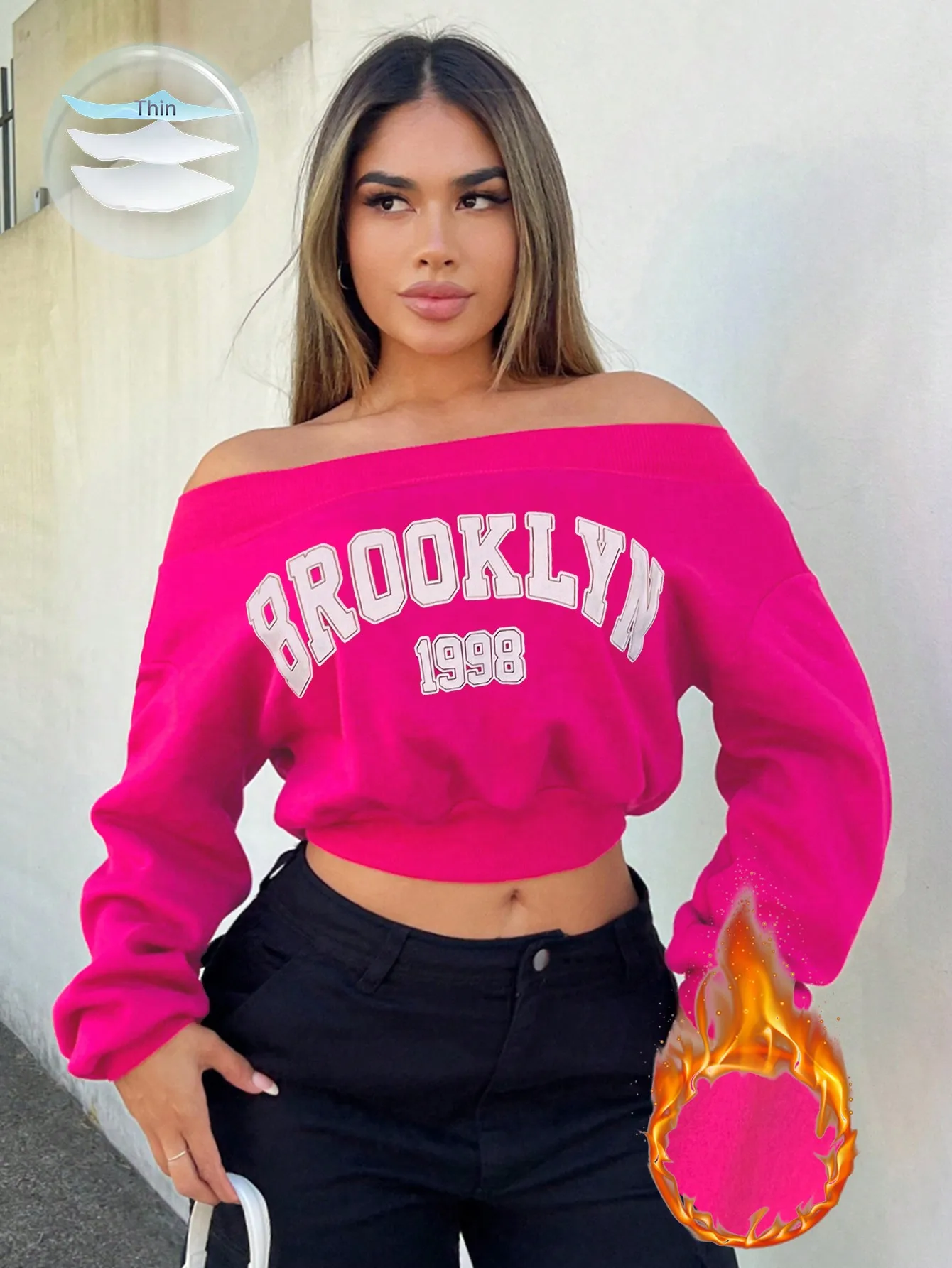 Розовая укороченная толстовка с открытыми плечами и графикой Brooklyn 1998, длинный рукав, модный топ на осень-зиму
Розовая укороченная толстовка с открытыми плечами и графикой Brooklyn 1998, длинный рукав, модный топ на осень-зиму