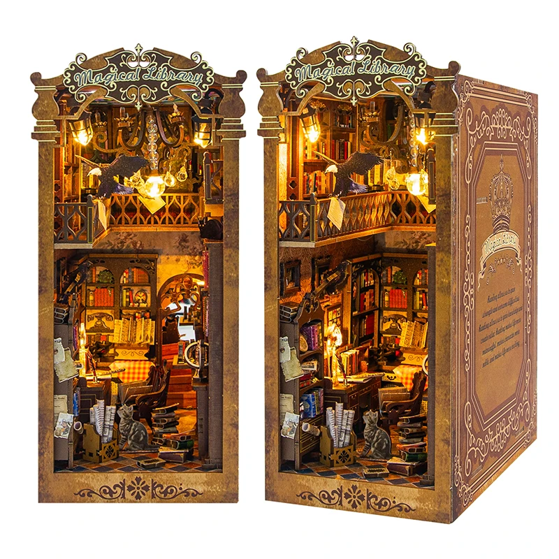 Magical DIY Wooden Book Nook DollHouses Miniature Kits With LED Light 3D Puzzles Bookshelf Bookend Building Toys For Adults Gift
Magical DIY Wooden Book Nook DollHouses Miniature Kits With LED Light 3D Puzzles Bookshelf Bookend Building Toys For Adults Gift