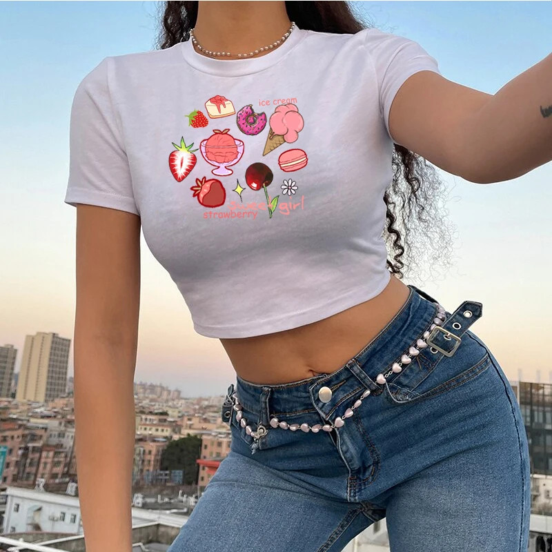Y2k Graphic Printed Casual T-Shirt Summer Crop Tops Harajuku O-Neck Women Tee Cute Sweet Baby Tee 2000s Vintage Streetwear Emo
Y2k Graphic Printed Casual T-Shirt Summer Crop Tops Harajuku O-Neck Women Tee Cute Sweet Baby Tee 2000s Vintage Streetwear Emo
