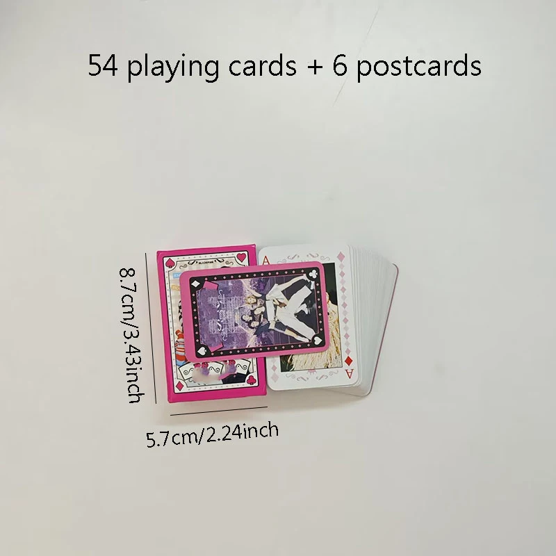One Set54Celebrity Playing Cards+6Postcard Korean wave fansBPGirl Group's First Album Greeting Card Set,Exclusive to the new alb
One Set54Celebrity Playing Cards+6Postcard Korean wave fansBPGirl Group's First Album Greeting Card Set,Exclusive to the new alb