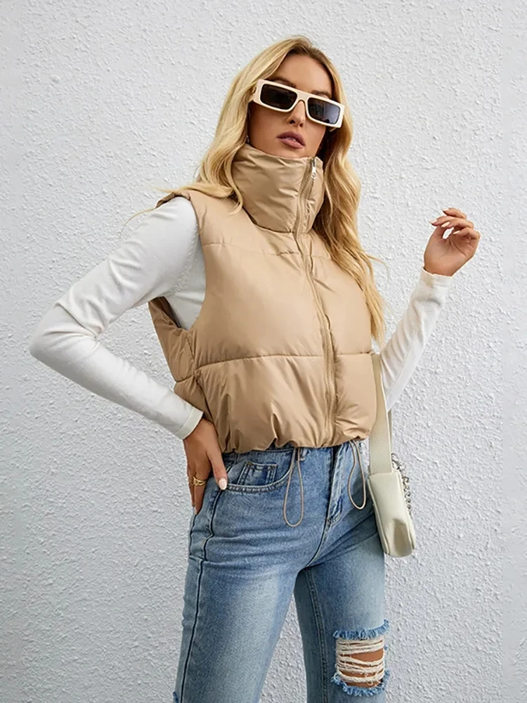 2023 New Cotton Padded Vest Women Autumn Winter Waistcoat Zipper Sleeveless Jacket Female Stand Collar Short Warm Outwear
2023 New Cotton Padded Vest Women Autumn Winter Waistcoat Zipper Sleeveless Jacket Female Stand Collar Short Warm Outwear
