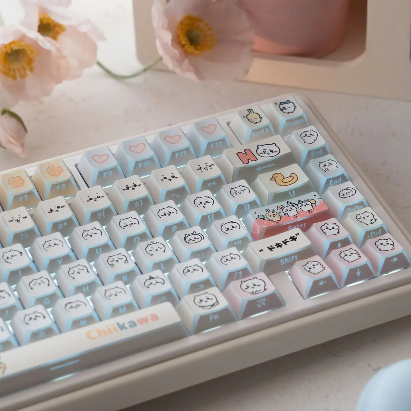 Anime Chiikawa Three Little Ones Shadow Prism Beveled Translucent Side Engraved Keycaps Custom PBT Dye Sublimation OEM Kawaii
Anime Chiikawa Three Little Ones Shadow Prism Beveled Translucent Side Engraved Keycaps Custom PBT Dye Sublimation OEM Kawaii