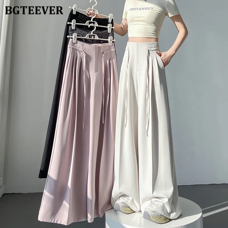 BGTEEVER Stylish Lace-up Ladies Wide Leg Trousers Casual Loose Pockets Women Suit Pants
BGTEEVER Stylish Lace-up Ladies Wide Leg Trousers Casual Loose Pockets Women Suit Pants