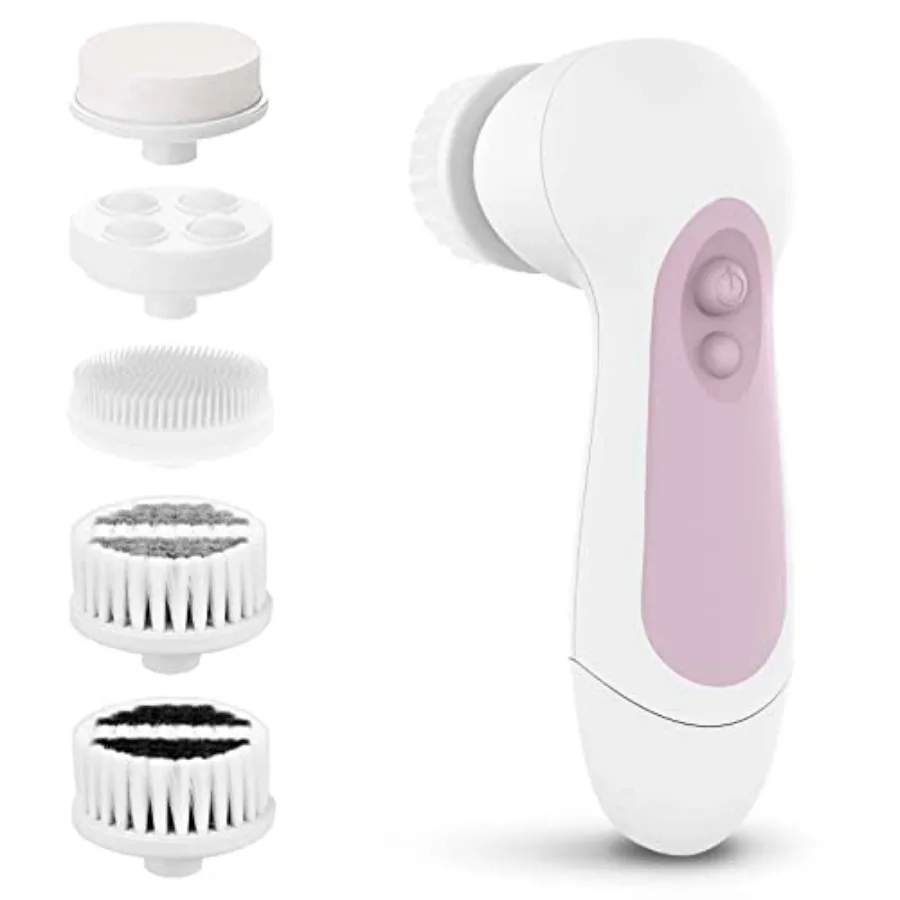 Waterproof Facial Cleansing Spin Brush Set with 5 Exfoliating Brush Heads - Electric Face Scrubber Cleanser Brush by CLSEVXY -
Waterproof Facial Cleansing Spin Brush Set with 5 Exfoliating Brush Heads - Electric Face Scrubber Cleanser Brush by CLSEVXY -