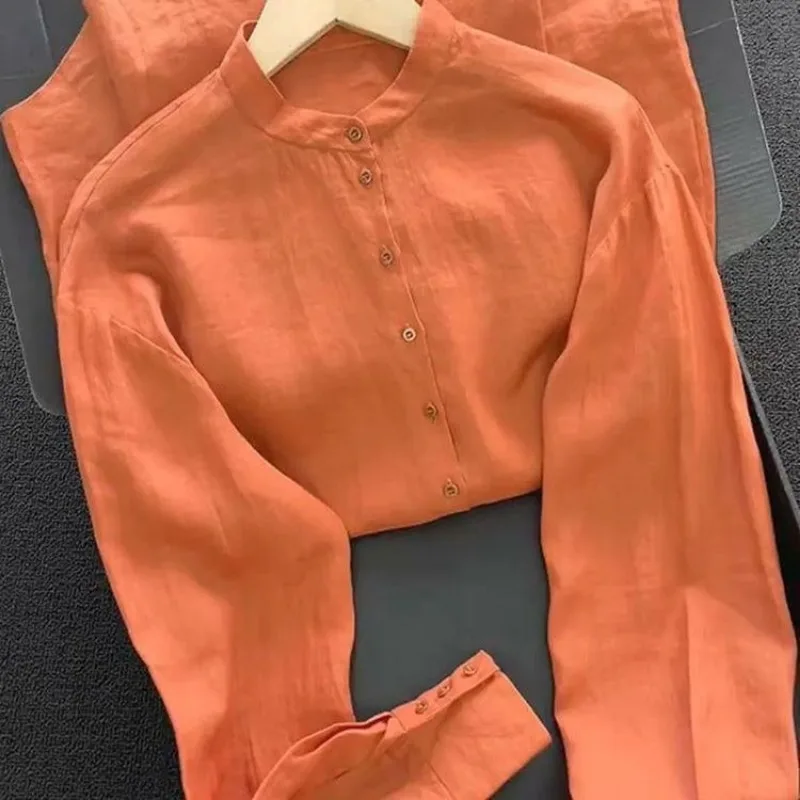 French Tangerine Round Neck Long-sleeved Shirt for Women 2025 New Autumn Unique and Chic Versatile Top
French Tangerine Round Neck Long-sleeved Shirt for Women 2025 New Autumn Unique and Chic Versatile Top
