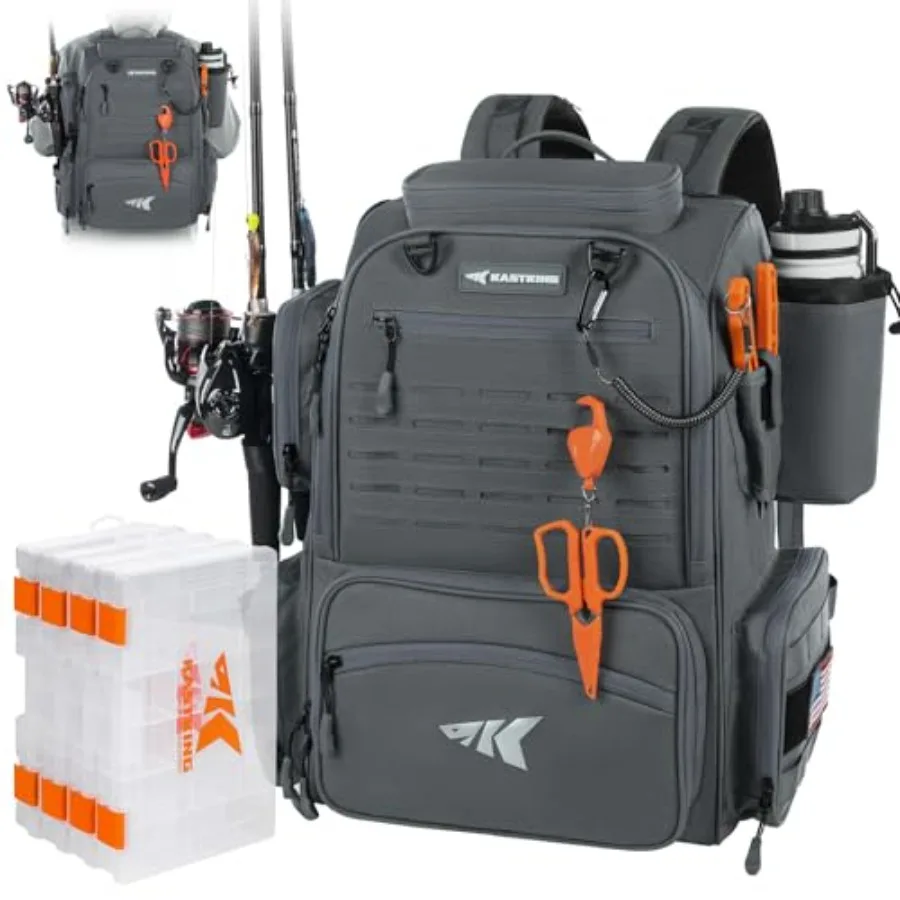 KastKing Bait Boss Fishing Tackle Backpack with Rod Holders 4 Tackle Boxes Rain Cover 45 43L Large Storage for Fishing Gear
KastKing Bait Boss Fishing Tackle Backpack with Rod Holders 4 Tackle Boxes Rain Cover 45 43L Large Storage for Fishing Gear