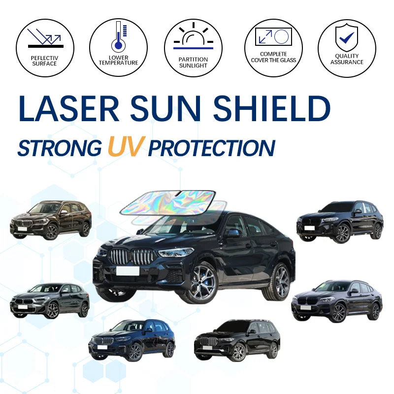 Car Sunshade For BMW X5 X3 X1 iX3 X7 iX1 X6 Summer Windshield Sunshade Foldable Laser Sun Protector Interior Protection UV Rays
Car Sunshade For BMW X5 X3 X1 iX3 X7 iX1 X6 Summer Windshield Sunshade Foldable Laser Sun Protector Interior Protection UV Rays
