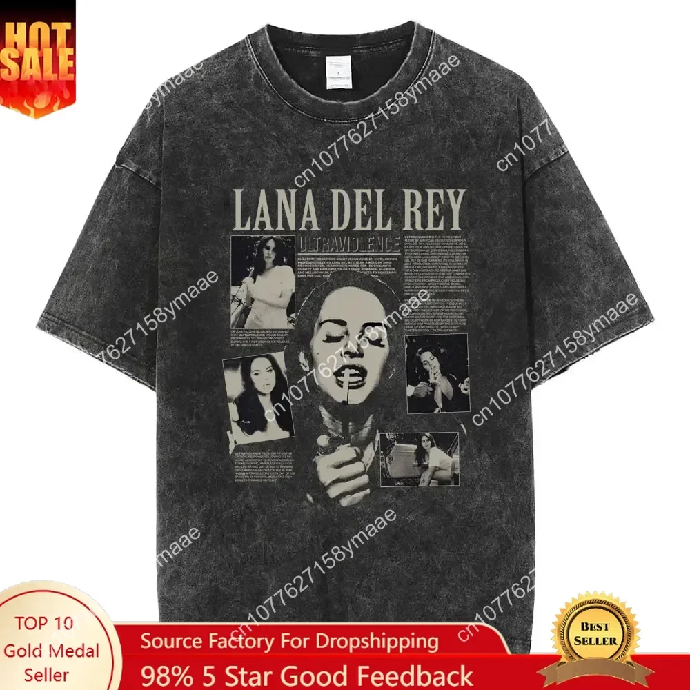 90s Singer Lana Del Rey Washed T-Shirt Harajuku Men Women Women Retro Short-Sleeve Fashion T-Shirts Oversized Cotton Tees Street
90s Singer Lana Del Rey Washed T-Shirt Harajuku Men Women Women Retro Short-Sleeve Fashion T-Shirts Oversized Cotton Tees Street