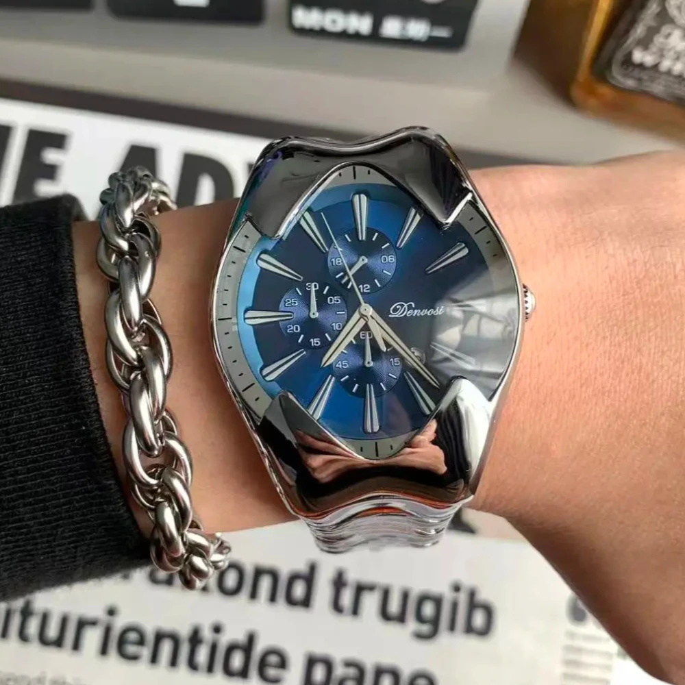 Decorative Creative Dial Men's Watches Y2k Special-shaped Snake Style Personality Cool Watch Steel Strap Calendar AAA Wristwatch
Decorative Creative Dial Men's Watches Y2k Special-shaped Snake Style Personality Cool Watch Steel Strap Calendar AAA Wristwatch