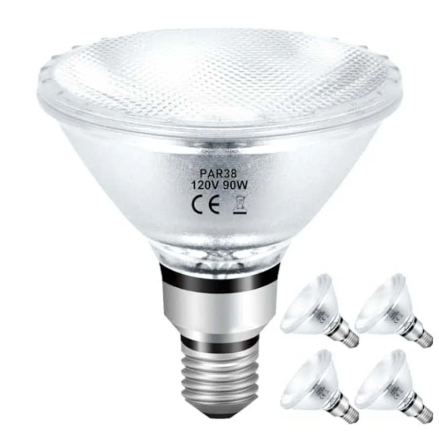 PAR38 Halogen Flood Light Bulbs 90W 120V, 4Pcs Halogen PAR38 90W Light Bulbs Dimmable with E26 Base, 2700K Warm White, 4050 Lum
PAR38 Halogen Flood Light Bulbs 90W 120V, 4Pcs Halogen PAR38 90W Light Bulbs Dimmable with E26 Base, 2700K Warm White, 4050 Lum