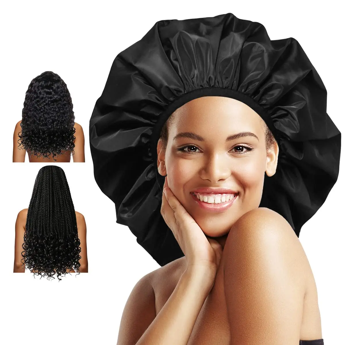 Extra Large Shower Cap, Double-Layer Waterproof Reusable, XL Satin Lining Shower Bonnet for Women Thick, Long Hair, Locs,
Extra Large Shower Cap, Double-Layer Waterproof Reusable, XL Satin Lining Shower Bonnet for Women Thick, Long Hair, Locs,