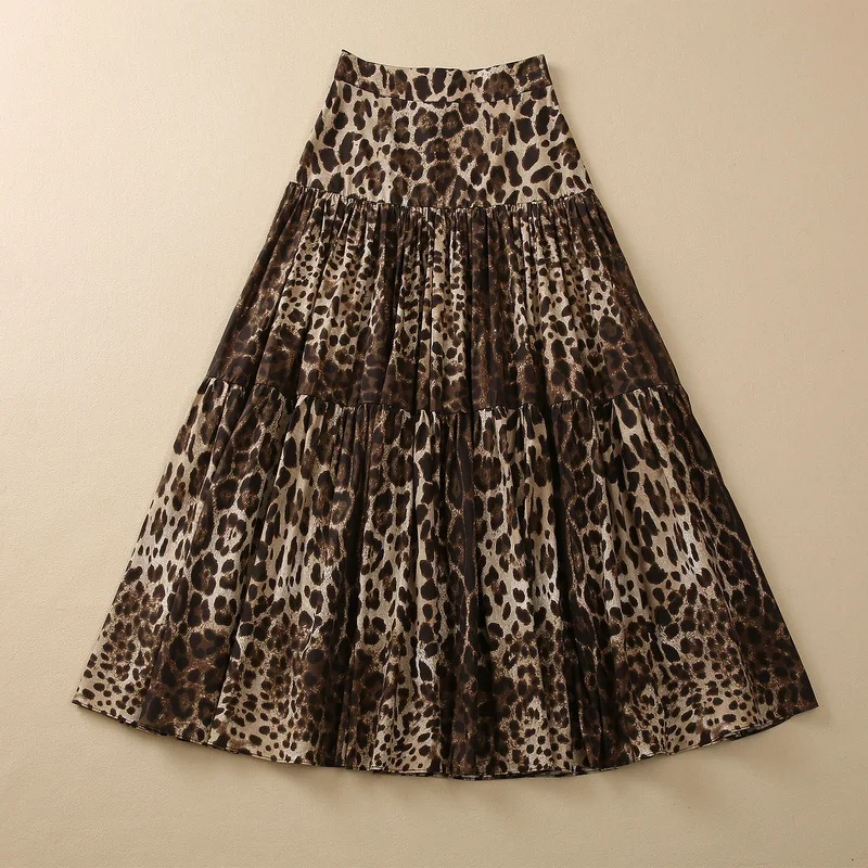 European and American women's clothes 2023 spring new Leopard print Fashion cotton pleated skirt
European and American women's clothes 2023 spring new Leopard print Fashion cotton pleated skirt