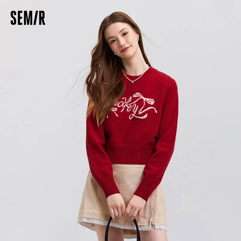 Женский короткий свитер Semir с бантом, девчачий свитер, новинка весны 2025 года, милый пуловер с круглым вырезом и квадратными плечами, свитер для похудения
Женский короткий свитер Semir с бантом, девчачий свитер, новинка весны 2025 года, милый пуловер с круглым вырезом и квадратными плечами, свитер для похудения