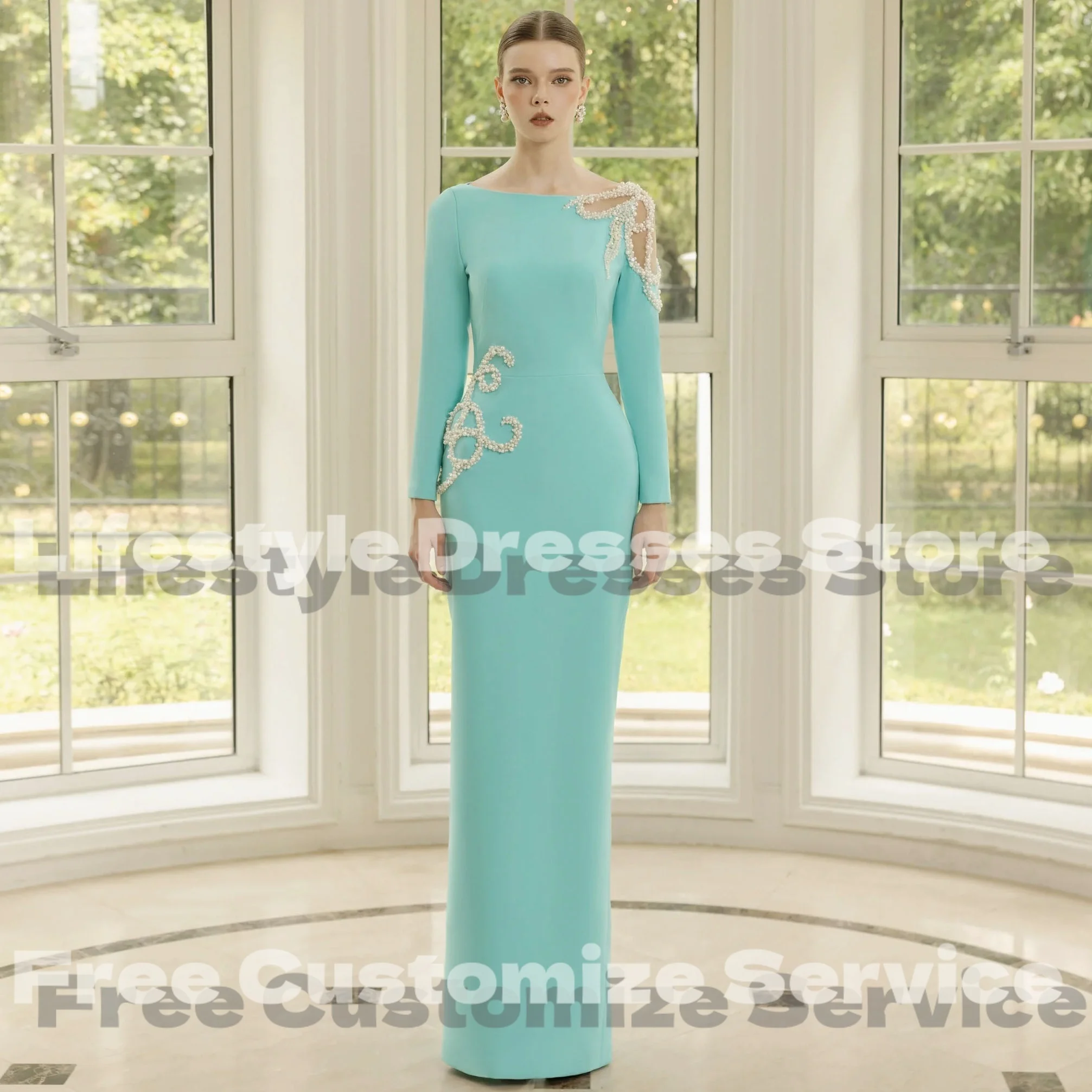 Customized Elegant Beaded Slim Fit Evening Dresses For Special Occasion Long Sleeves Back Slit Wedding Party Prom Gown 2025
Customized Elegant Beaded Slim Fit Evening Dresses For Special Occasion Long Sleeves Back Slit Wedding Party Prom Gown 2025