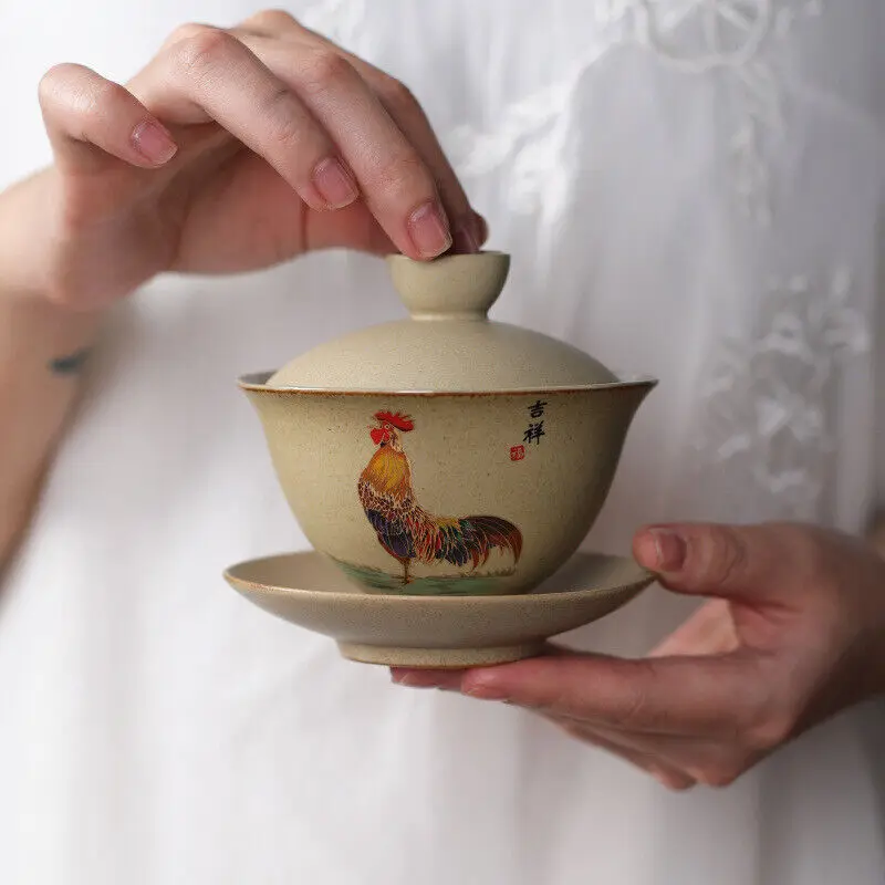Винтажная чайная машина Gaiwan, керамическая чаша, керамическая чайная чаша, чайный сервиз кунг-фу, петух
Винтажная чайная машина Gaiwan, керамическая чаша, керамическая чайная чаша, чайный сервиз кунг-фу, петух