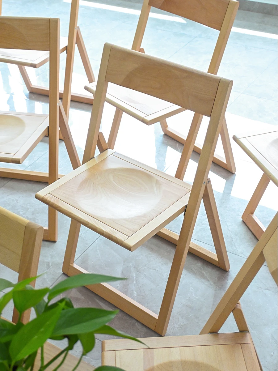 Nordic solid wood folding chair with backrest household stowable dining chair
Nordic solid wood folding chair with backrest household stowable dining chair