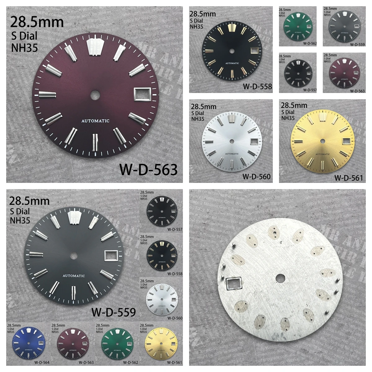 28.5 mm S Logo Sunburst Dial Suitable For NH35/NH36/4R/7S Movement Applied Index Riveted Quality Watch Modification Accessories
28.5 mm S Logo Sunburst Dial Suitable For NH35/NH36/4R/7S Movement Applied Index Riveted Quality Watch Modification Accessories