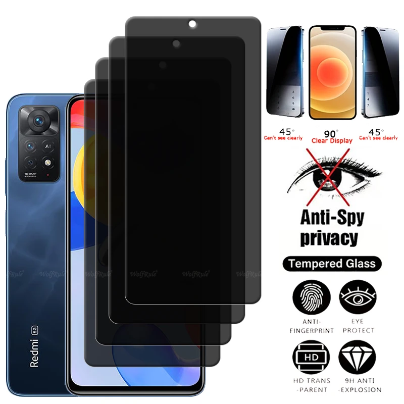 4Pcs For Redmi Note 11 Pro Glass Xiaomi Redmi Note 11 Pro Tempered Glass Privacy Anti-Spy 9H Screen Protector Redmi Note 11 Pro
4Pcs For Redmi Note 11 Pro Glass Xiaomi Redmi Note 11 Pro Tempered Glass Privacy Anti-Spy 9H Screen Protector Redmi Note 11 Pro
