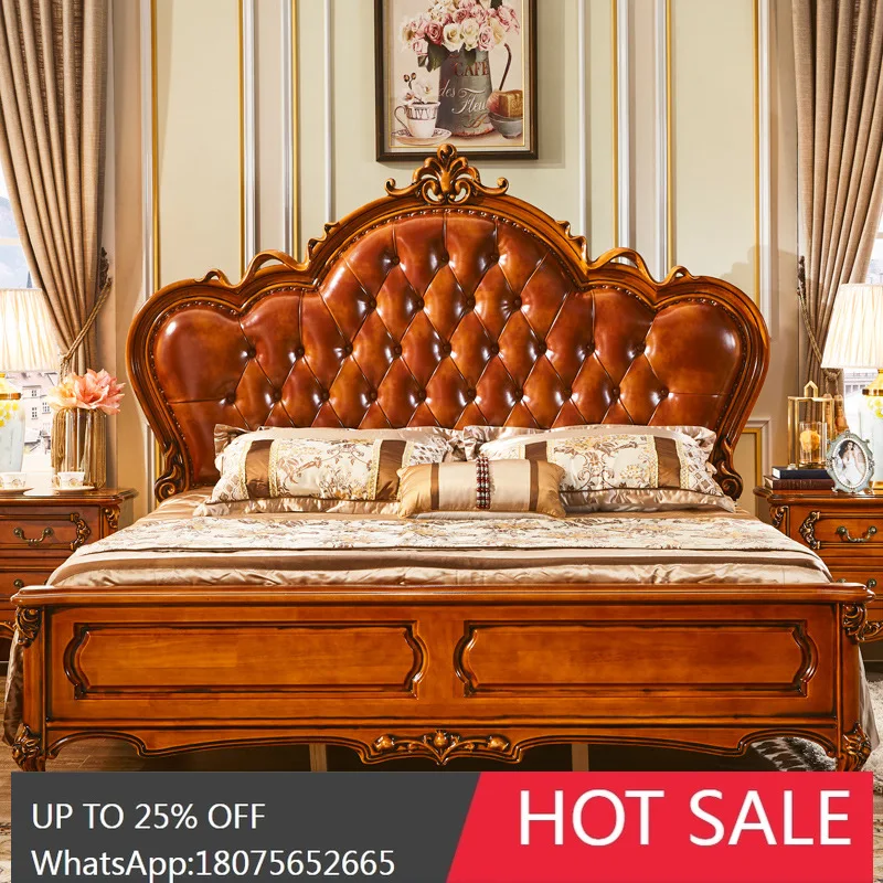 SGF American Solid Wood Bed 1.8m Double European Leather Luxury Vintage Bed
SGF American Solid Wood Bed 1.8m Double European Leather Luxury Vintage Bed