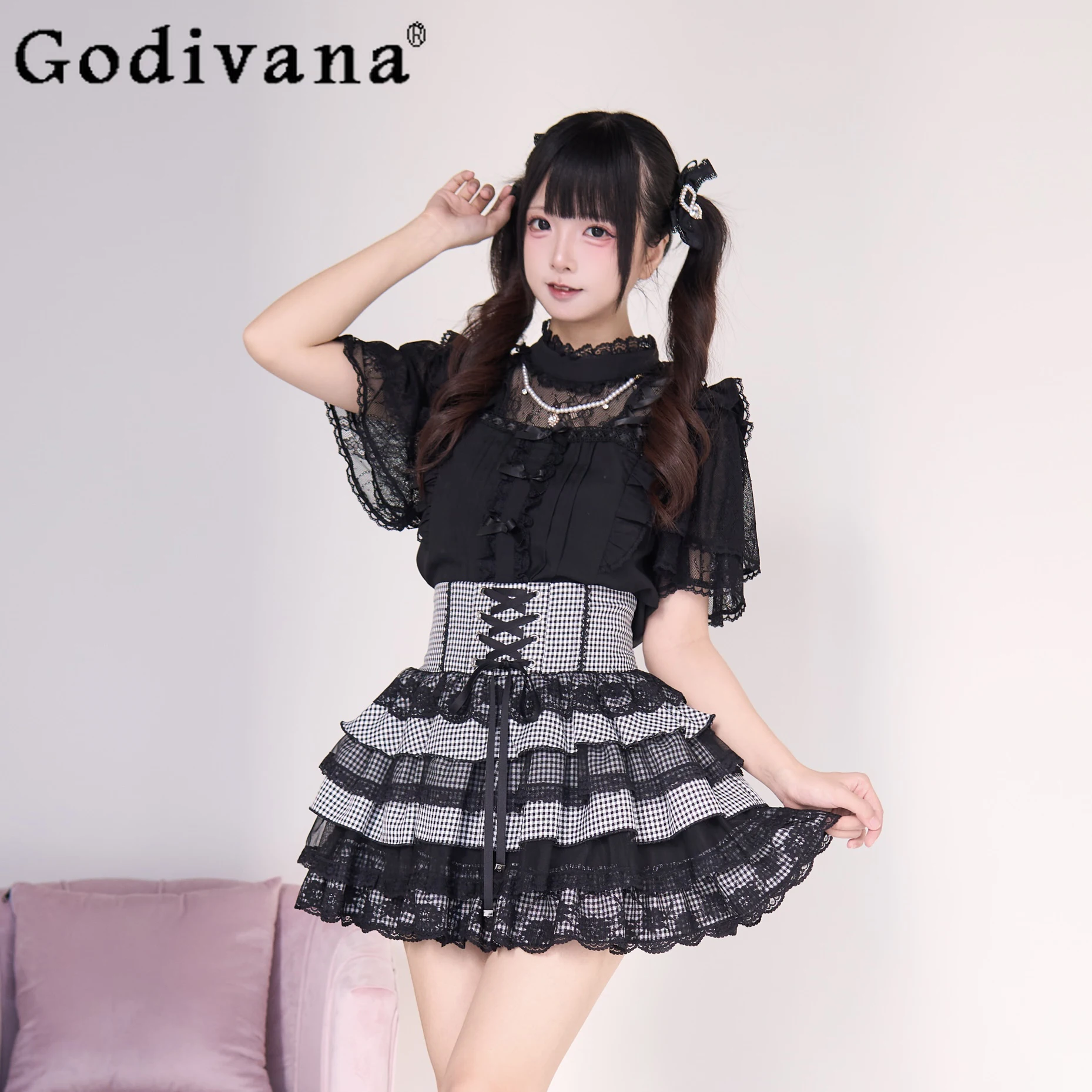 Original Mine Mass-produced Lo Black Short-sleeved Shirt 2025 Summer New Girls' Lace-sleeved Top Elastic Waist Y2k Skirt Set
Original Mine Mass-produced Lo Black Short-sleeved Shirt 2025 Summer New Girls' Lace-sleeved Top Elastic Waist Y2k Skirt Set