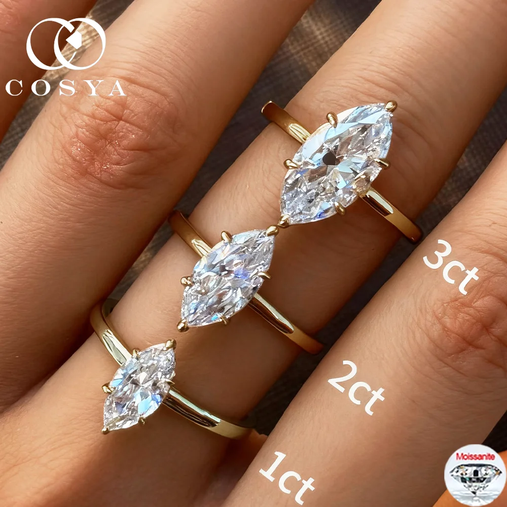 COSYA 1CT/2CT/3CT кольцо с муассанитом огранки маркизы с покрытием из 18-каратного золота S925, серебро, лабораторный бриллиант, пасьянс, обручальное кольцо, ювелирные изделия
COSYA 1CT/2CT/3CT кольцо с муассанитом огранки маркизы с покрытием из 18-каратного золота S925, серебро, лабораторный бриллиант, пасьянс, обручальное кольцо, ювелирные изделия