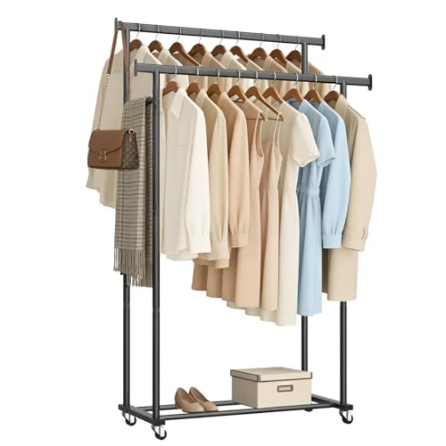 Clothes Rack, Rolling Clothing Rack for Hanging Clothes, Garment Rack Sturdy Clothing Rack Portable Wardrobe Rack Metal Closet
Clothes Rack, Rolling Clothing Rack for Hanging Clothes, Garment Rack Sturdy Clothing Rack Portable Wardrobe Rack Metal Closet