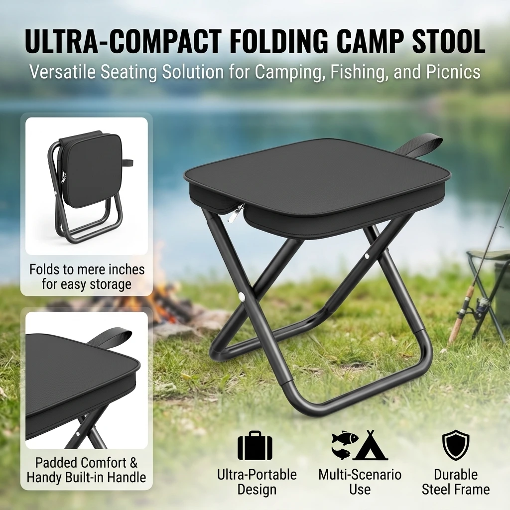 Portable Folding Stool with Handle, Outdoor Camping Fishing Stool, Zipper Stool for Outdoor
Portable Folding Stool with Handle, Outdoor Camping Fishing Stool, Zipper Stool for Outdoor