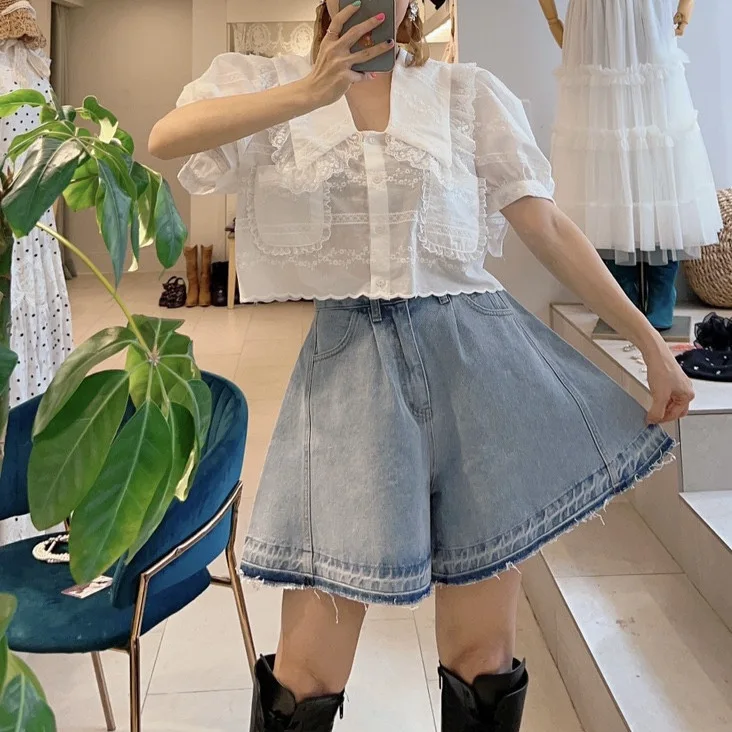 Womens Pants 2026 Spring Summer New Korean Version High Waist Loose Wide Leg Denim Shorts Casual Fashion Daily Wear
Womens Pants 2026 Spring Summer New Korean Version High Waist Loose Wide Leg Denim Shorts Casual Fashion Daily Wear