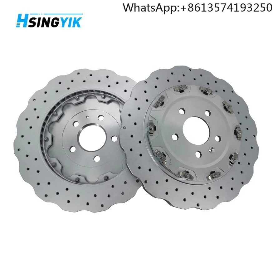 For Hsingyik Silver Wave Rear 2-Pieces Rotor Brake Disc for Audi A6 C7 RS6 OE 4G0615601 356X22MM