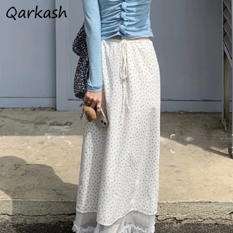 Skirts Women Floral Printed Ankle-length Lace Patchwork Design Sweet Lovely Korean Style All-match Streetwear Summer Fashion
Skirts Women Floral Printed Ankle-length Lace Patchwork Design Sweet Lovely Korean Style All-match Streetwear Summer Fashion