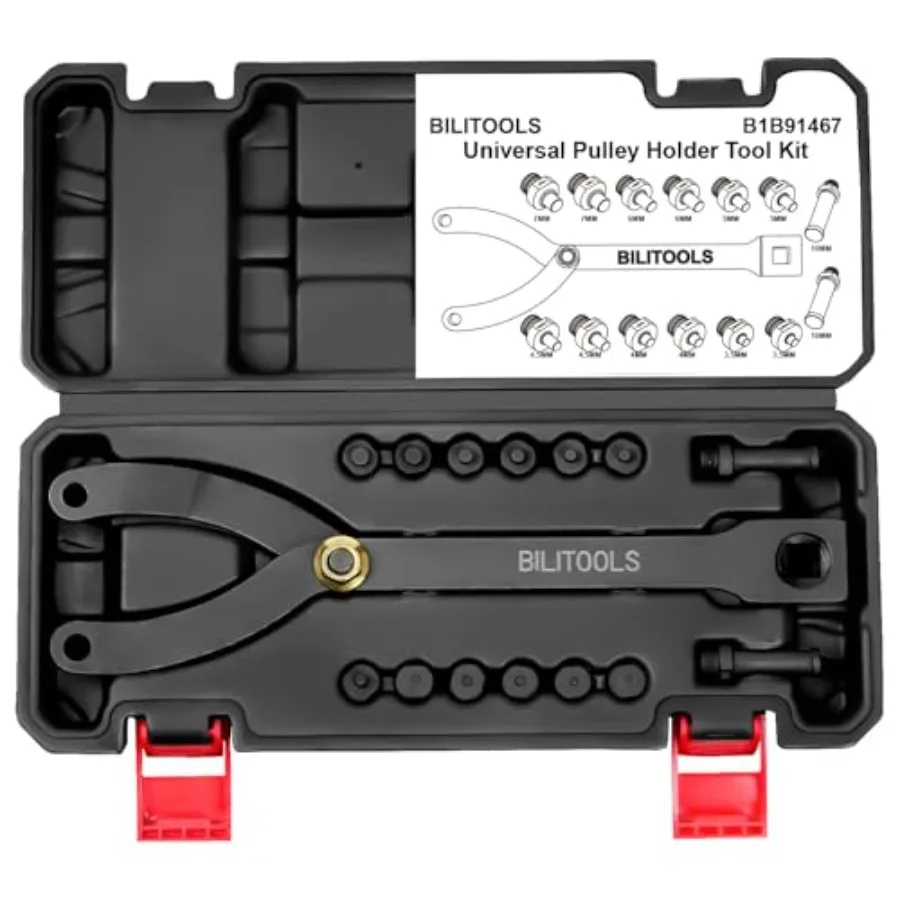 15PCS Universal Pulley Holder Tool Kit 1/2-inch drive ratchet Adjustable Spanner Wrench with Variable Pins 3.5mm 4mm 4.5mm 5mm
15PCS Universal Pulley Holder Tool Kit 1/2-inch drive ratchet Adjustable Spanner Wrench with Variable Pins 3.5mm 4mm 4.5mm 5mm