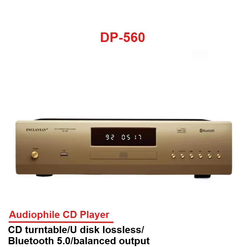 DP-560 professional CD player high fidelity lossless disc Bluetooth USB coaxial optical fiber HiFi fever home music machine
DP-560 professional CD player high fidelity lossless disc Bluetooth USB coaxial optical fiber HiFi fever home music machine