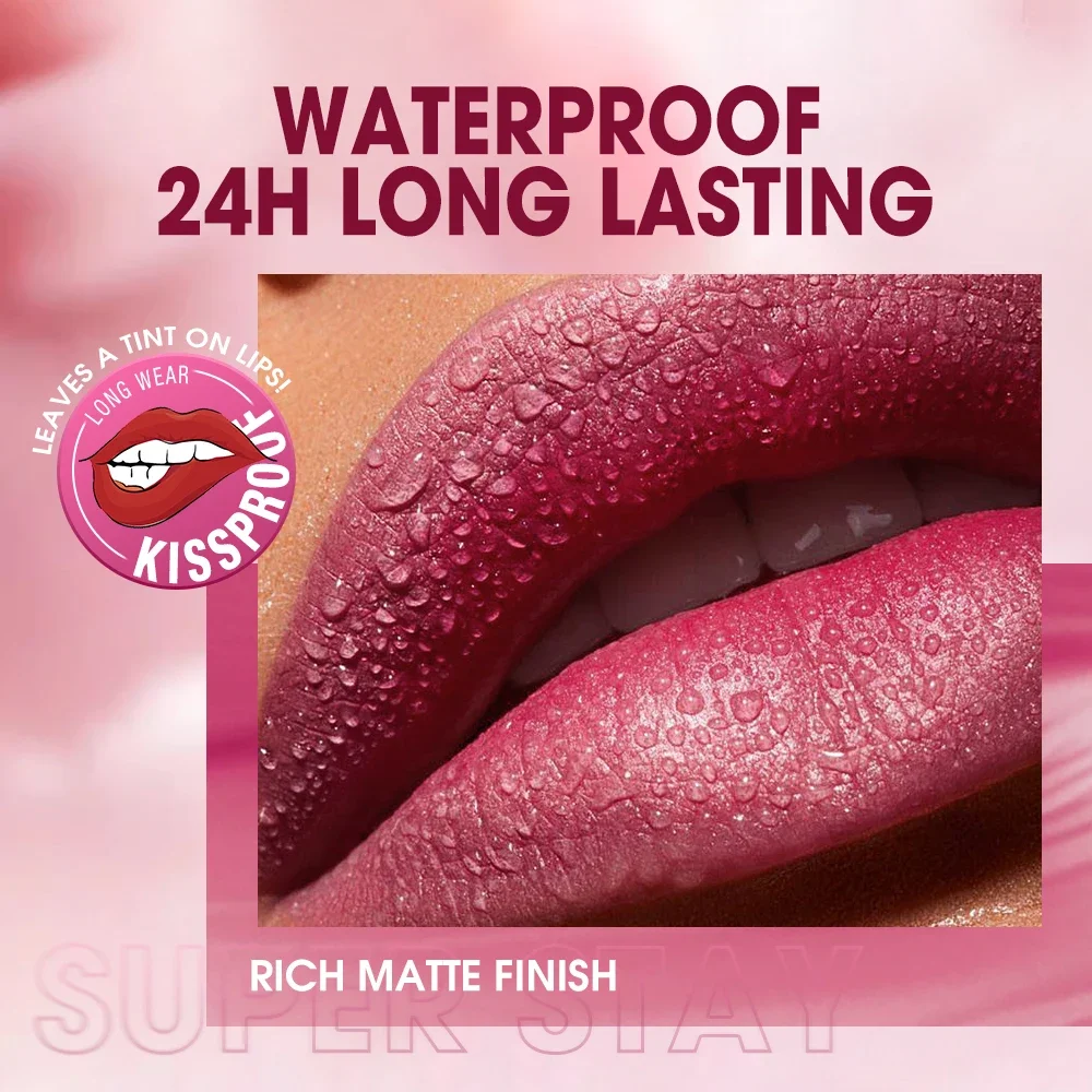 O.TWO.O Newest Lipstick Waterproof Makeup Lip gloss Rose Rouge Silk Liptint Matte Sexy Red Lip Stain Liquid Lipgloss