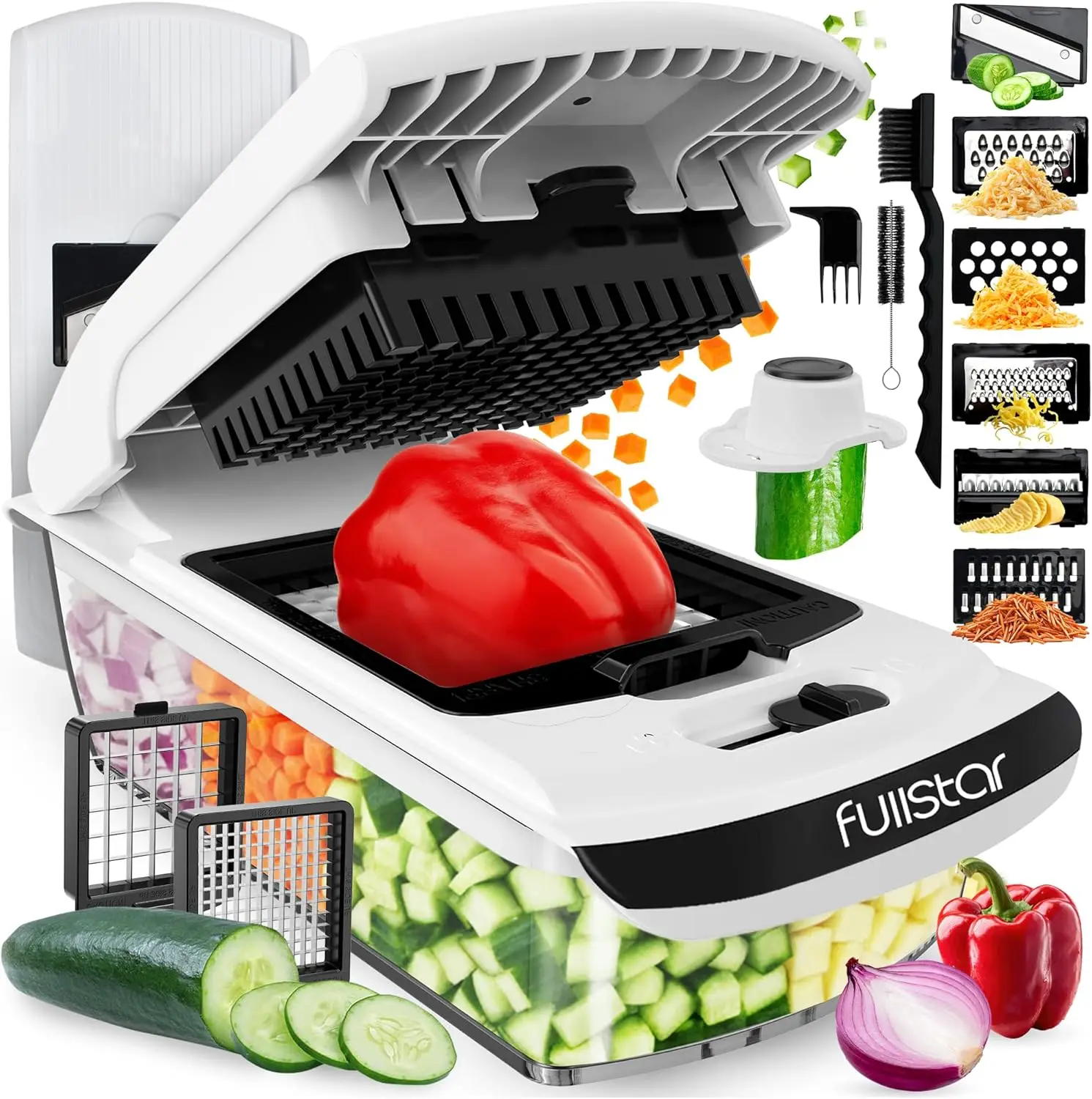 8-in-1 Vegetable Chopper and Mandoline Slicer with Container - Kitchen Gadgets & Gift for Mom, White
8-in-1 Vegetable Chopper and Mandoline Slicer with Container - Kitchen Gadgets & Gift for Mom, White